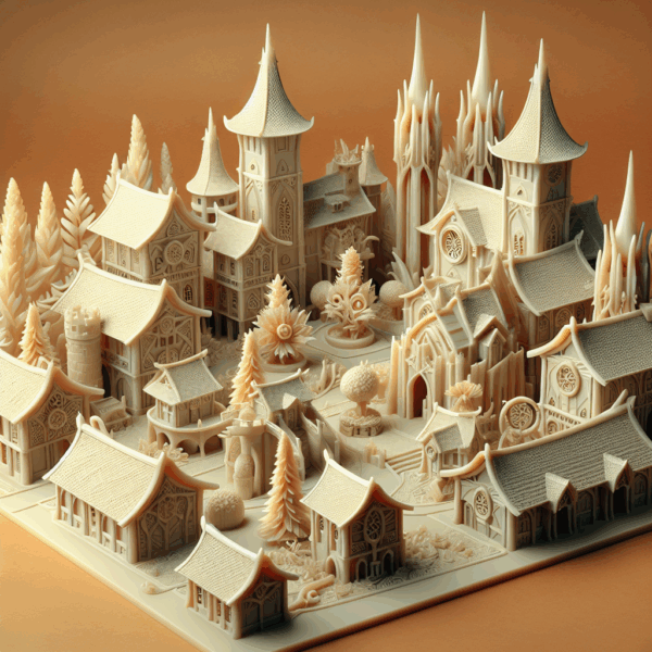 img-QtRG82F9yeYGnILlIAK9Eo8K.png Scenario 3D Fantasy – Villaggio Elfico Completo per Giochi da Tavolo