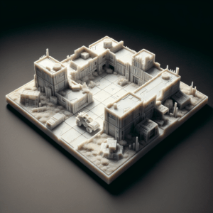 Scenario 3D Post-Apocalittico – Terreni e Scenografie per Giochi da Tavolo