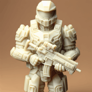 Mini Figura 3D da Collezione – Soldato Futuristico con Armatura